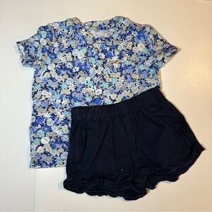Crewcuts J.Crew girls sz 7 Navy ruffle Shorts with elastic waist